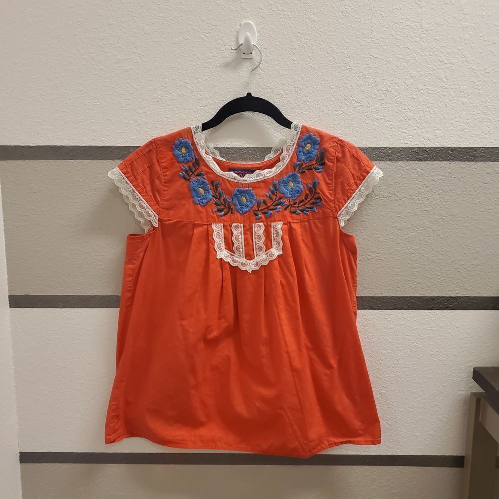 Tracy Feith for Target Embroidered Blouse Sz S